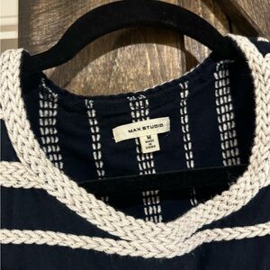 Max Studio sleeveless dress with braided white twists M